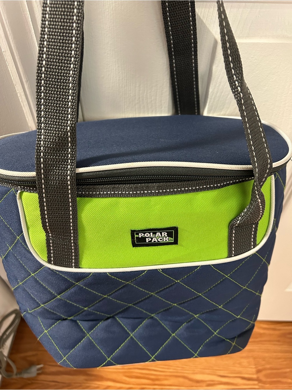 Women’s Navy and Lime Green Insulated Tote